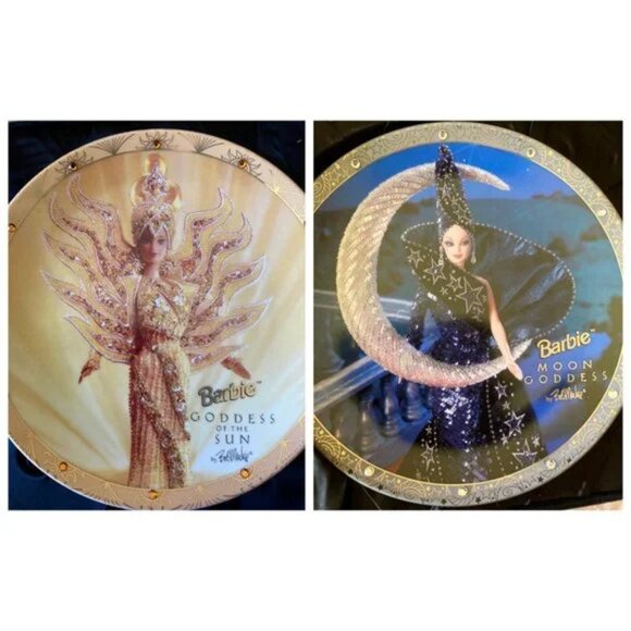 Barbie Collectibles Limited Porcelain Plate Goddess Sun Moon ENESCO Bob Mackie - Picture 1 of 7